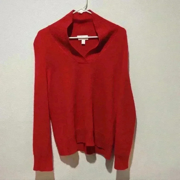 Cashmere Sweater Charter Club XL V-Neck Red Soft Like New - Picture 2 of 7